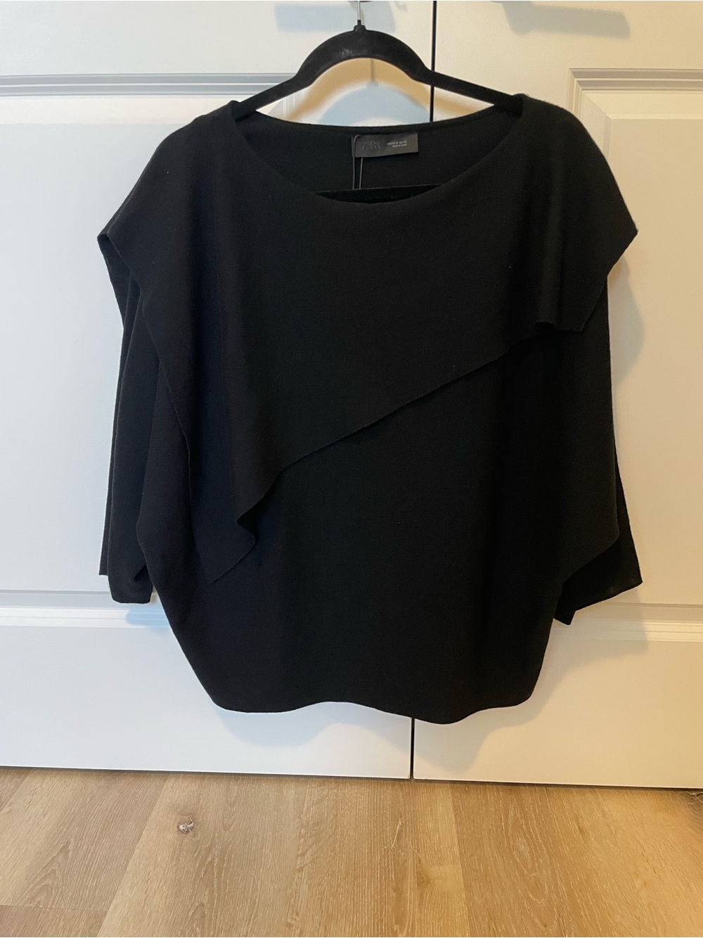 Zara Black Label Draped Knit Top